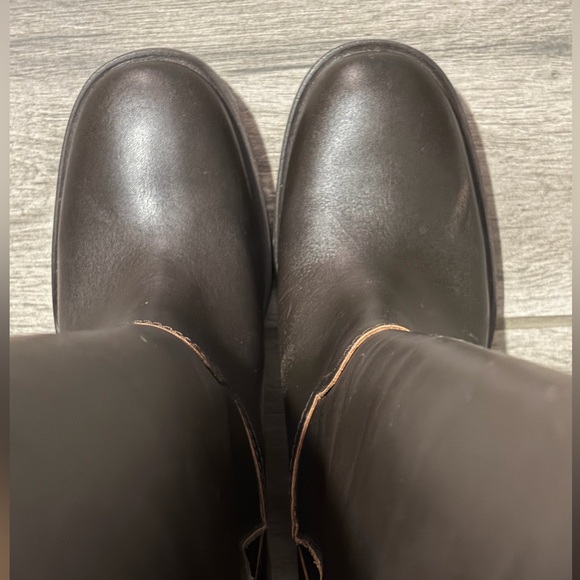 Zara Wide Heeled Leather Boots 39 - Picture 11 of 12